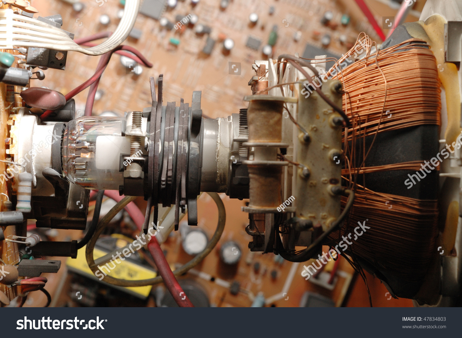 It Is A View A Inside Crt Tv, With A Old Cathode Ray Tube. Stock Photo ...