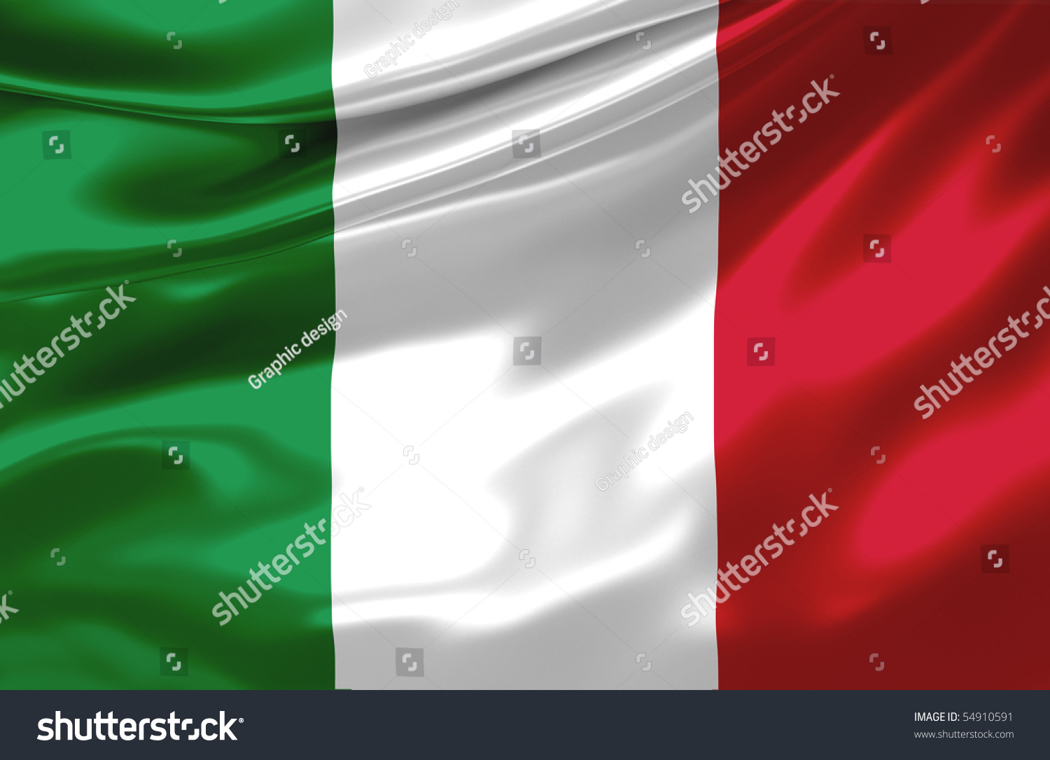 Italian Flag On Satin Texture Stock Photo 54910591 : Shutterstock