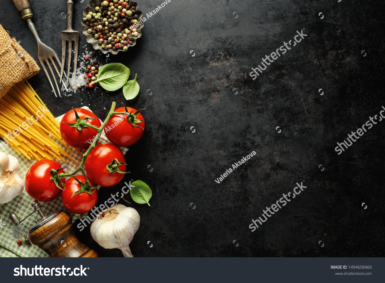 Italian Food Background Italian Cuisine Ingredients Stock Photo ...