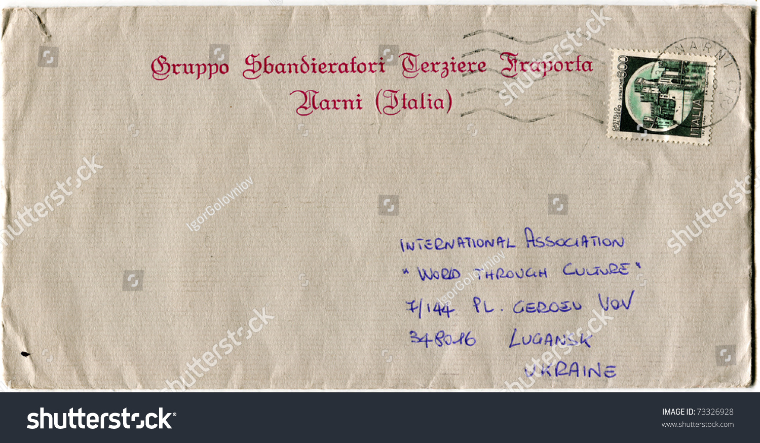 Italy Circa 22 Old Envelope Letter Stock Photo (Edit Now) 22