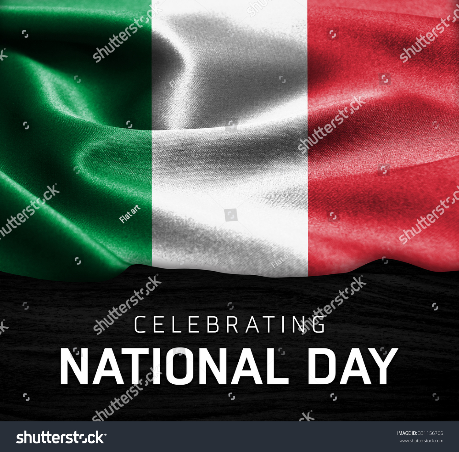 Italy Flag Celebrating National Day Typography Stock Photo 331156766