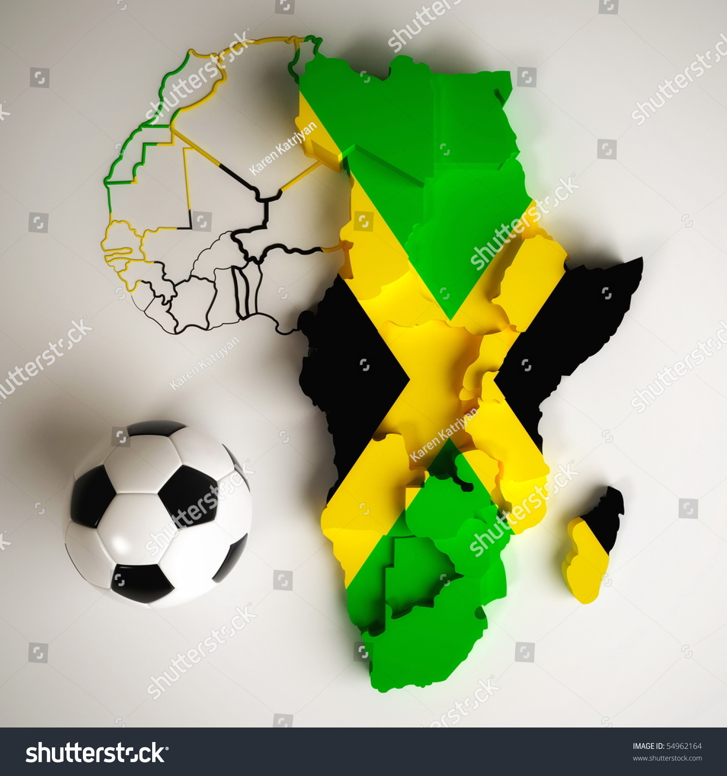 Jamaica And Africa Map Jamaican Flag On Map Africa National Stock Illustration 54962164 |  Shutterstock