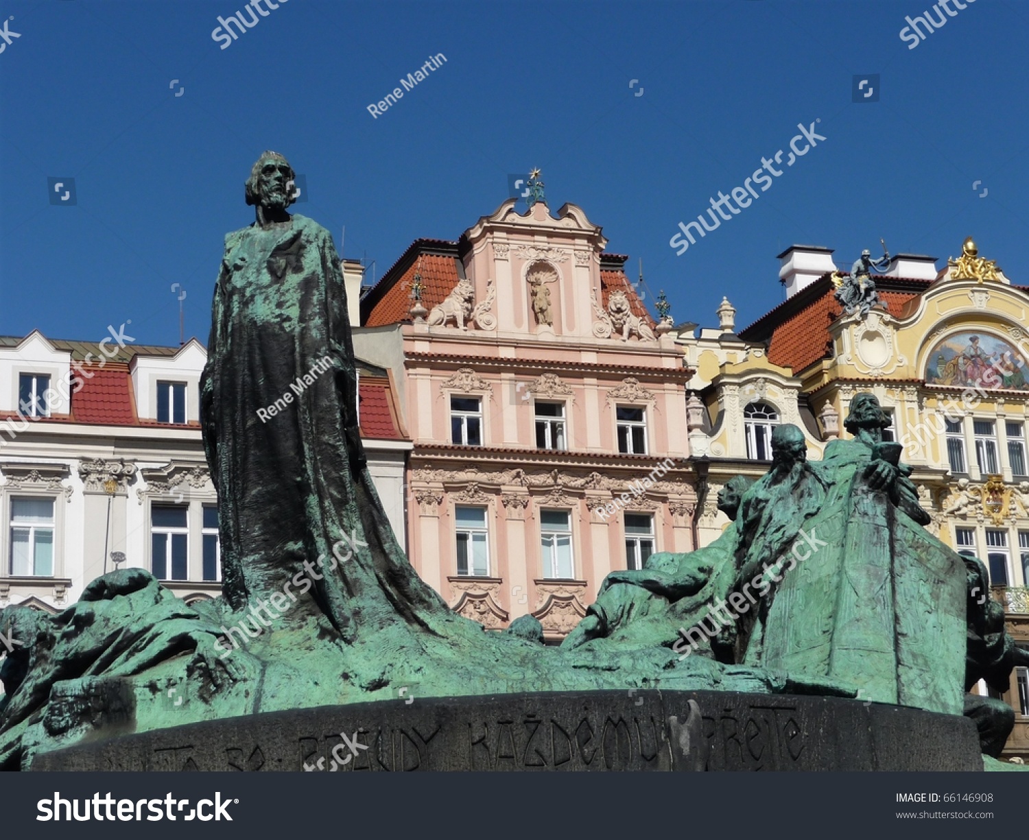 Jan Hus Monument, Prague Old Town Square, Czech Republic Stock Photo ...