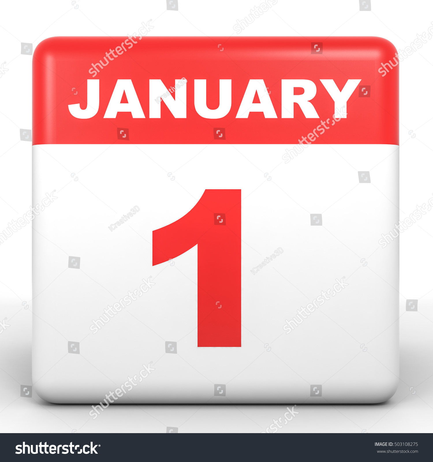 January 1 Calendar On White Background Stock Illustration 503108275 ...