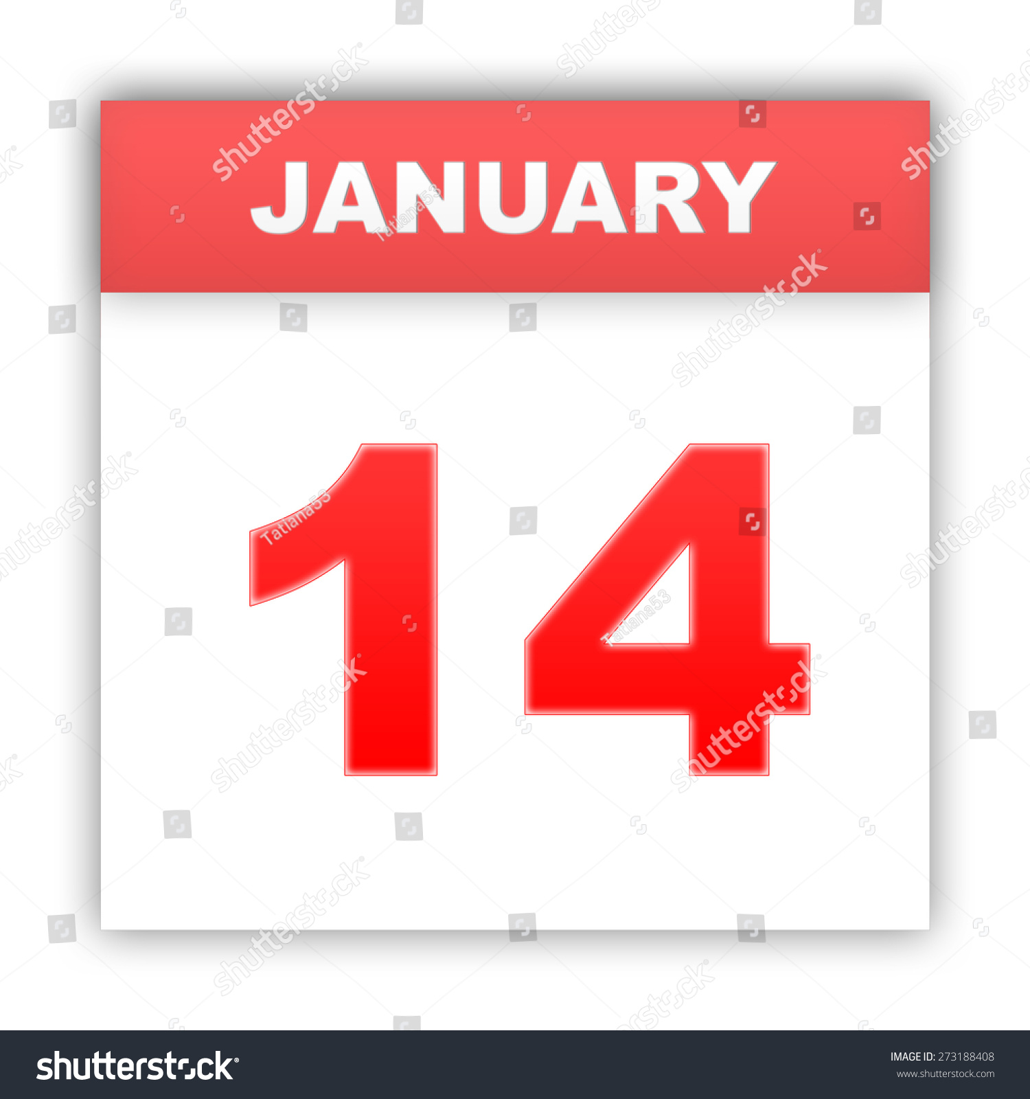 January 14 Day On Calendar 3d Stock Illustration 273188408 Shutterstock