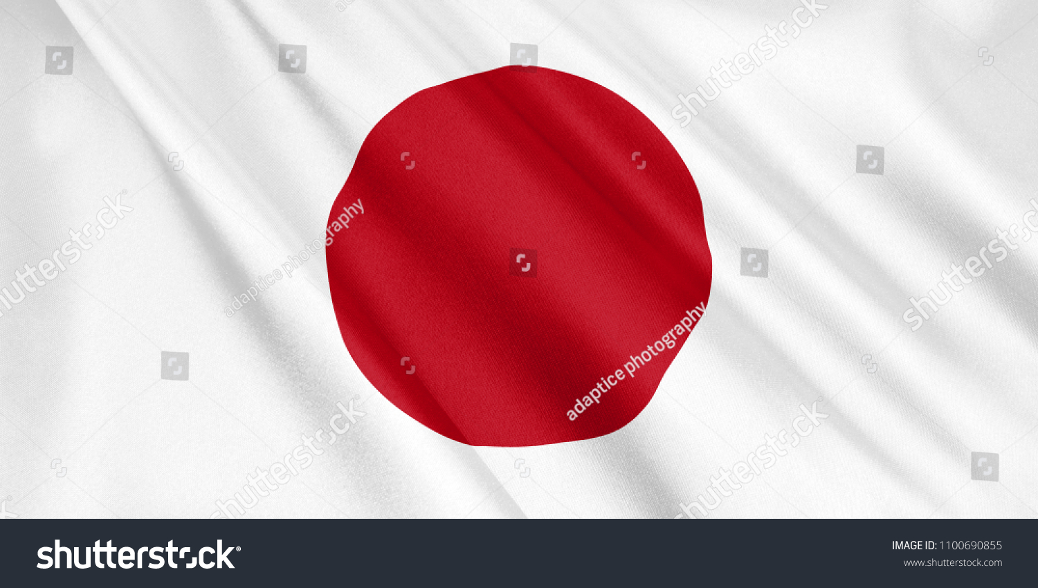 Japan Flag Waving Wind Wide Format Stock Illustration 1100690855 