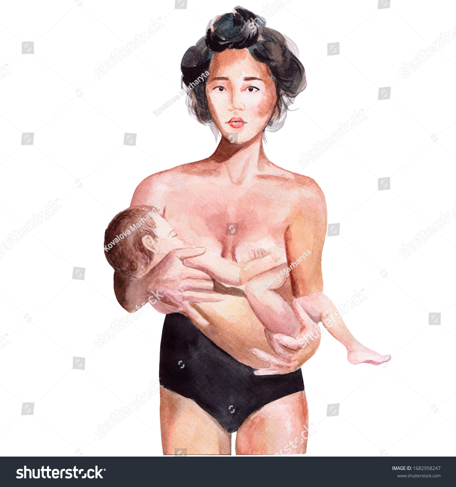 Japanes Asian Girl Best Japan Mom Stock Illustration