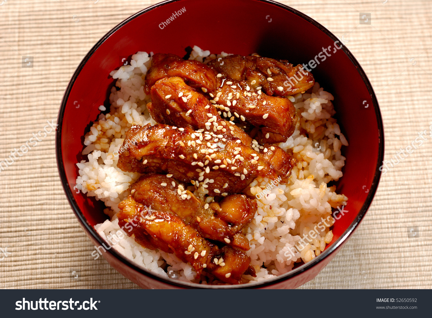 Japanese Deep Fried Chicken Rice Stock Photo (Edit Now) 52650592