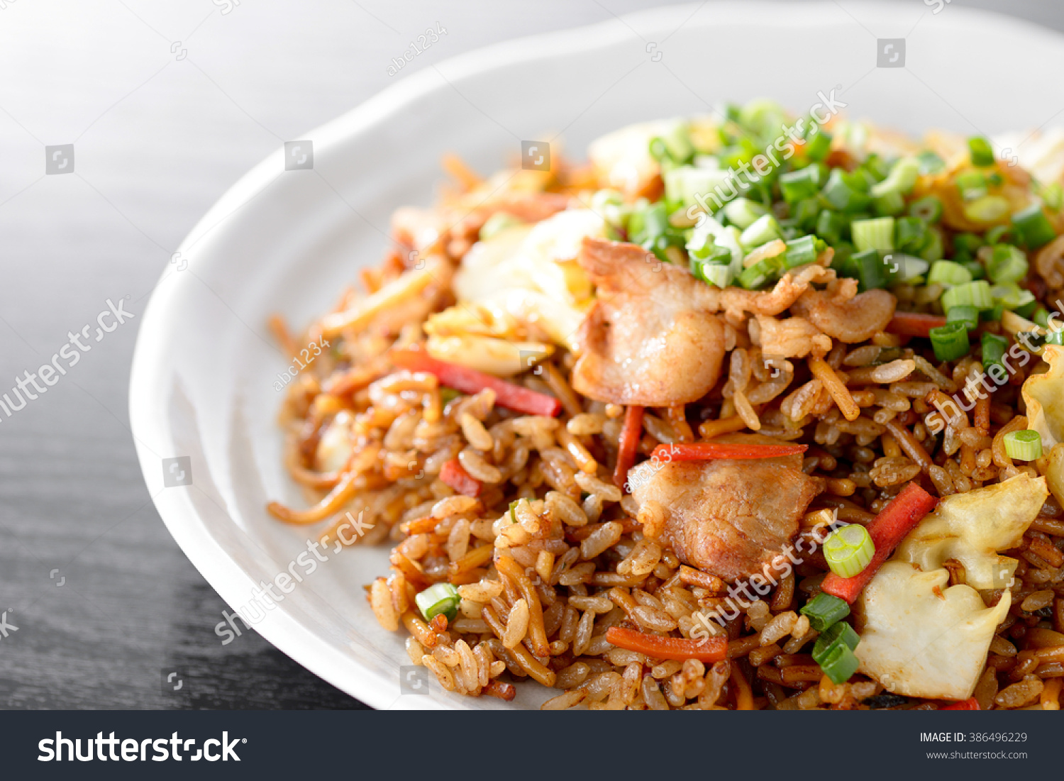 Japanese Food Sobameshi Fried Noodles Rice Stock Photo Edit Now