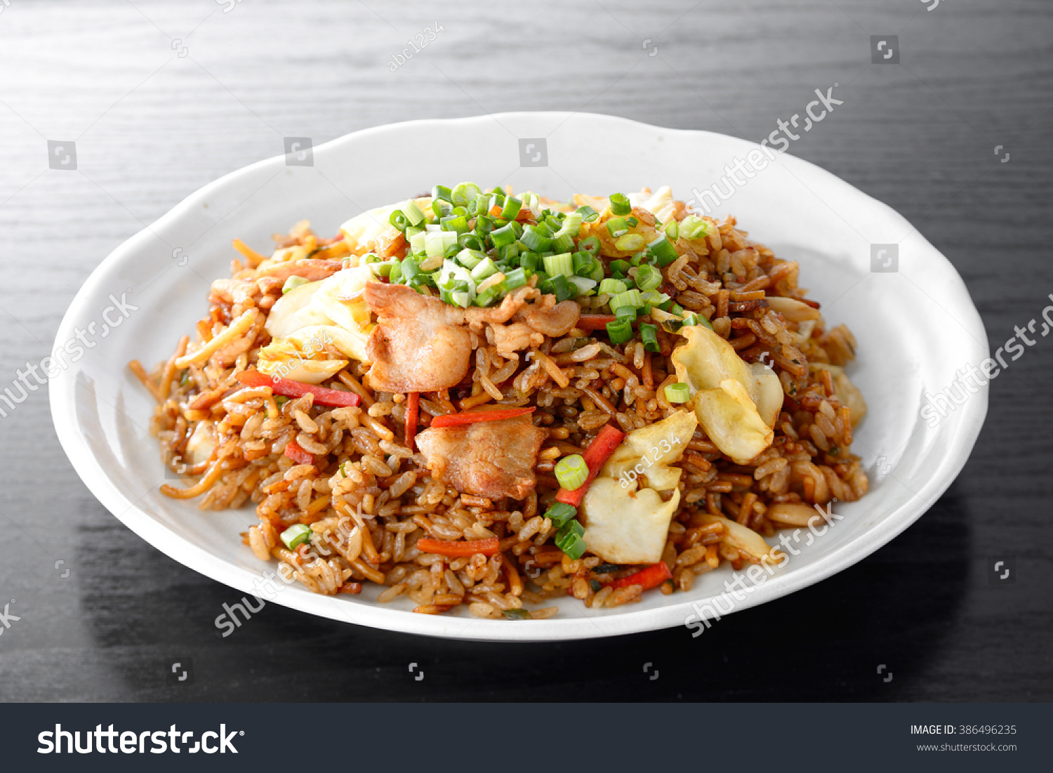 Japanese Food Sobameshi Fried Noodles Rice Stock Photo Edit Now