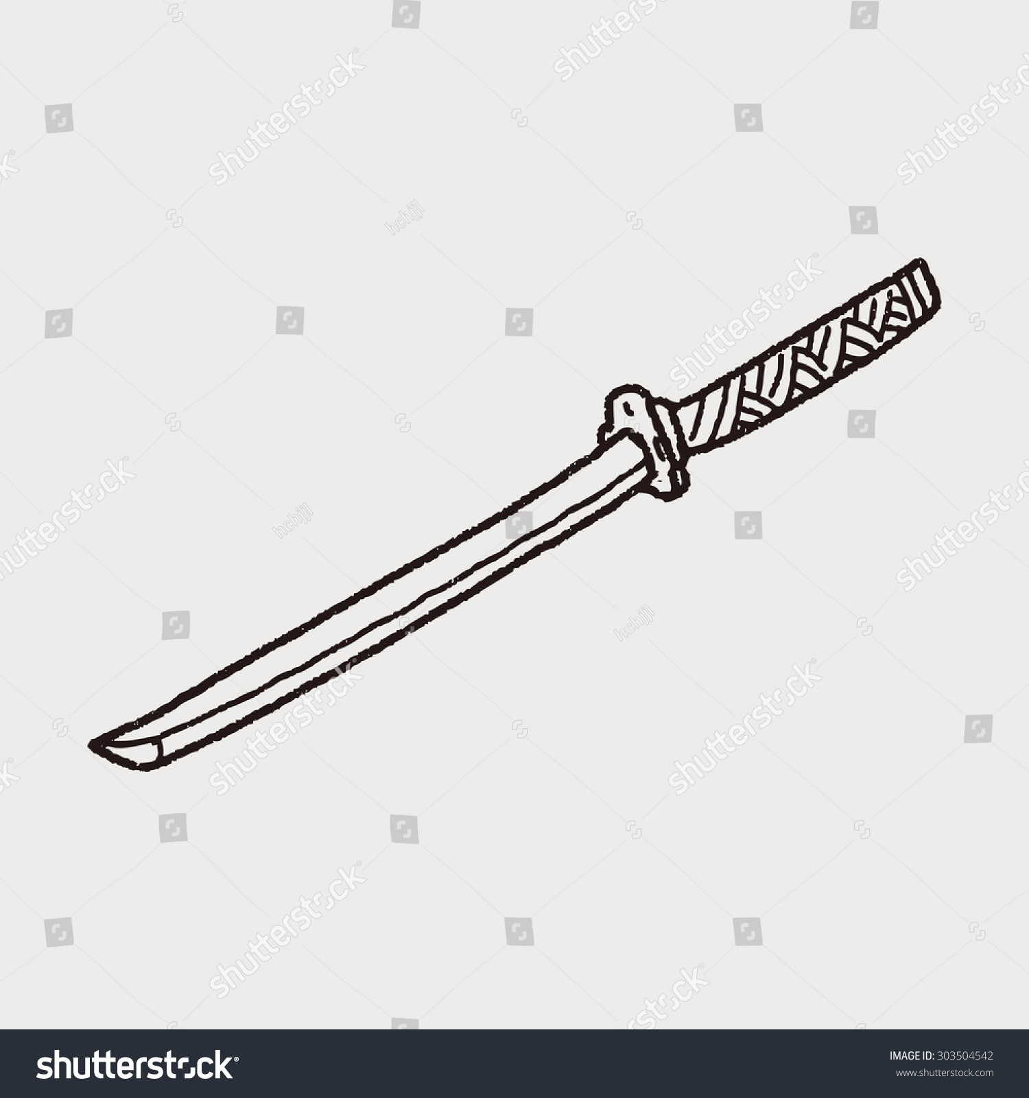 Japanese Knife Doodle Stock Photo 303504542 : Shutterstock