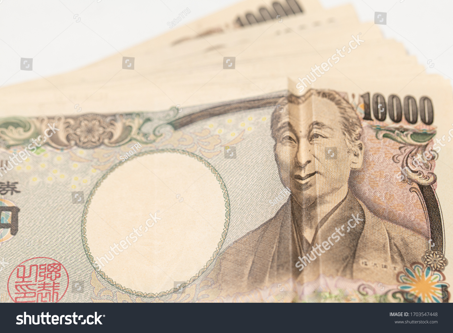 Japanese money. 10,000 yen bill. Yukichi Fukuzawa laughs.horizontal pictures.