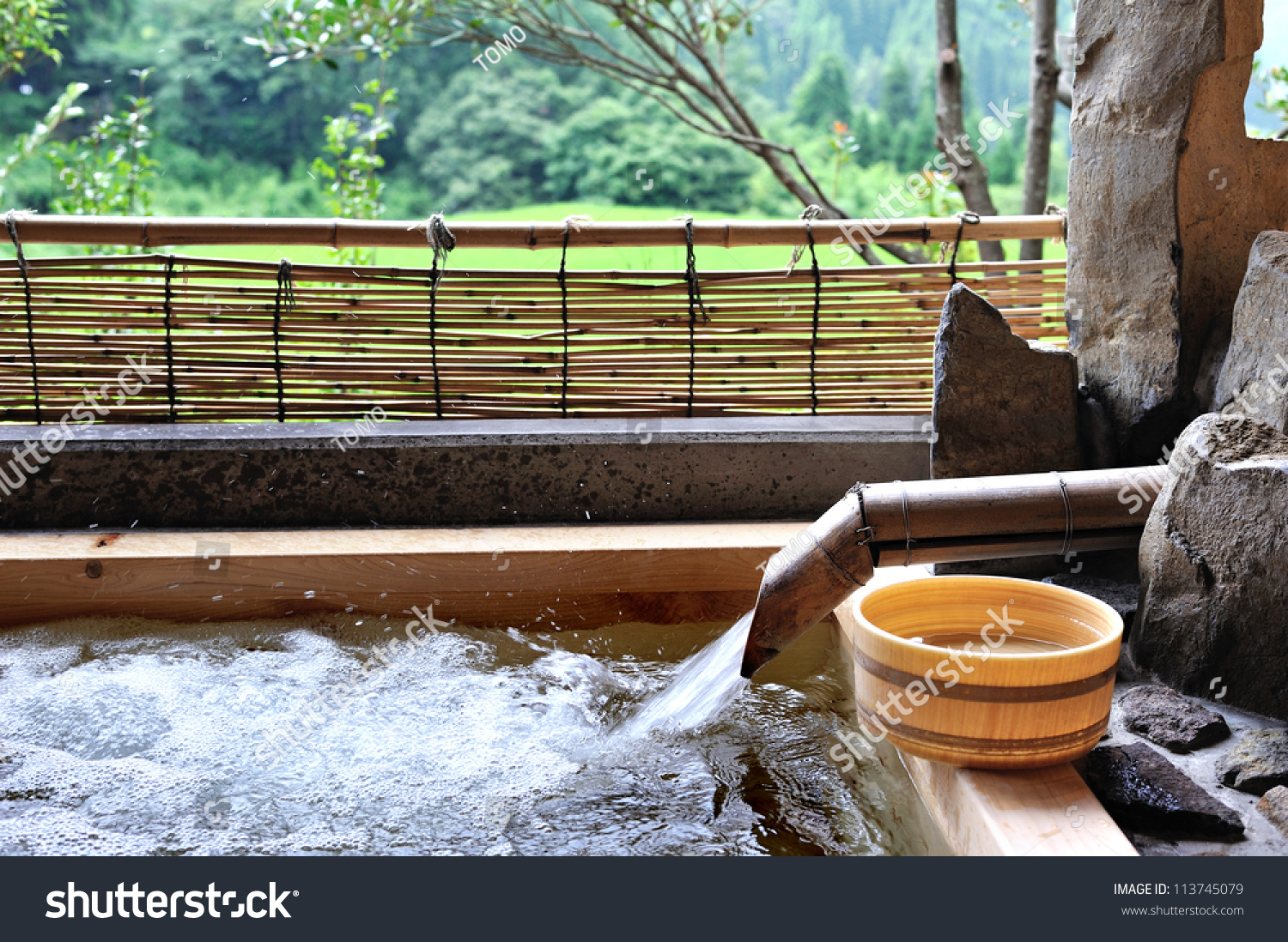 Japanese Open Air Hot Spa Onsen Stock Photo 113745079 : Shutterstock