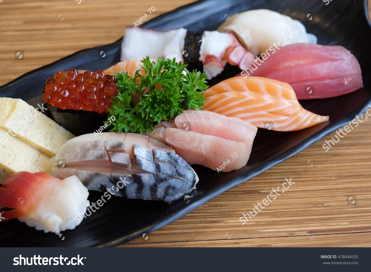 Japanese Premium Sushi Set Akami Salmon Stock Photo Edit Now