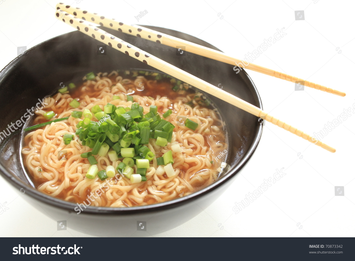 Japanese Ramen Noodles With Green Onion Stock Photo 70873342 : Shutterstock