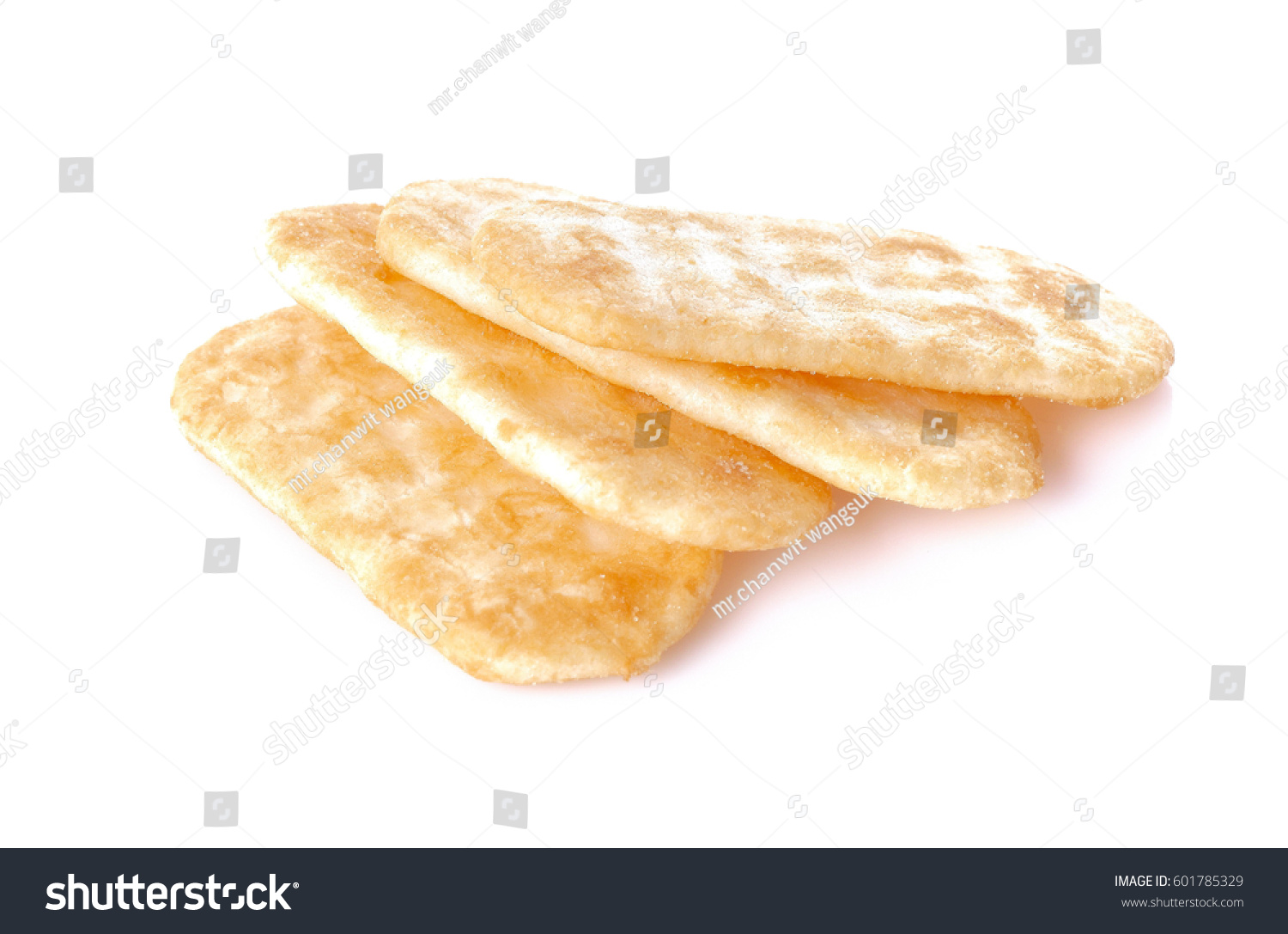 Japanese Rice Crackers On White Background Stock Photo Edit Now