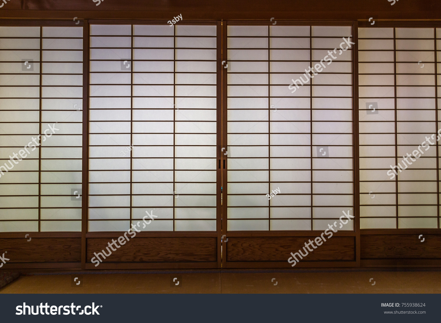 Japanese Screen Panel Sliding Door Stock Photo Edit Now 755938624