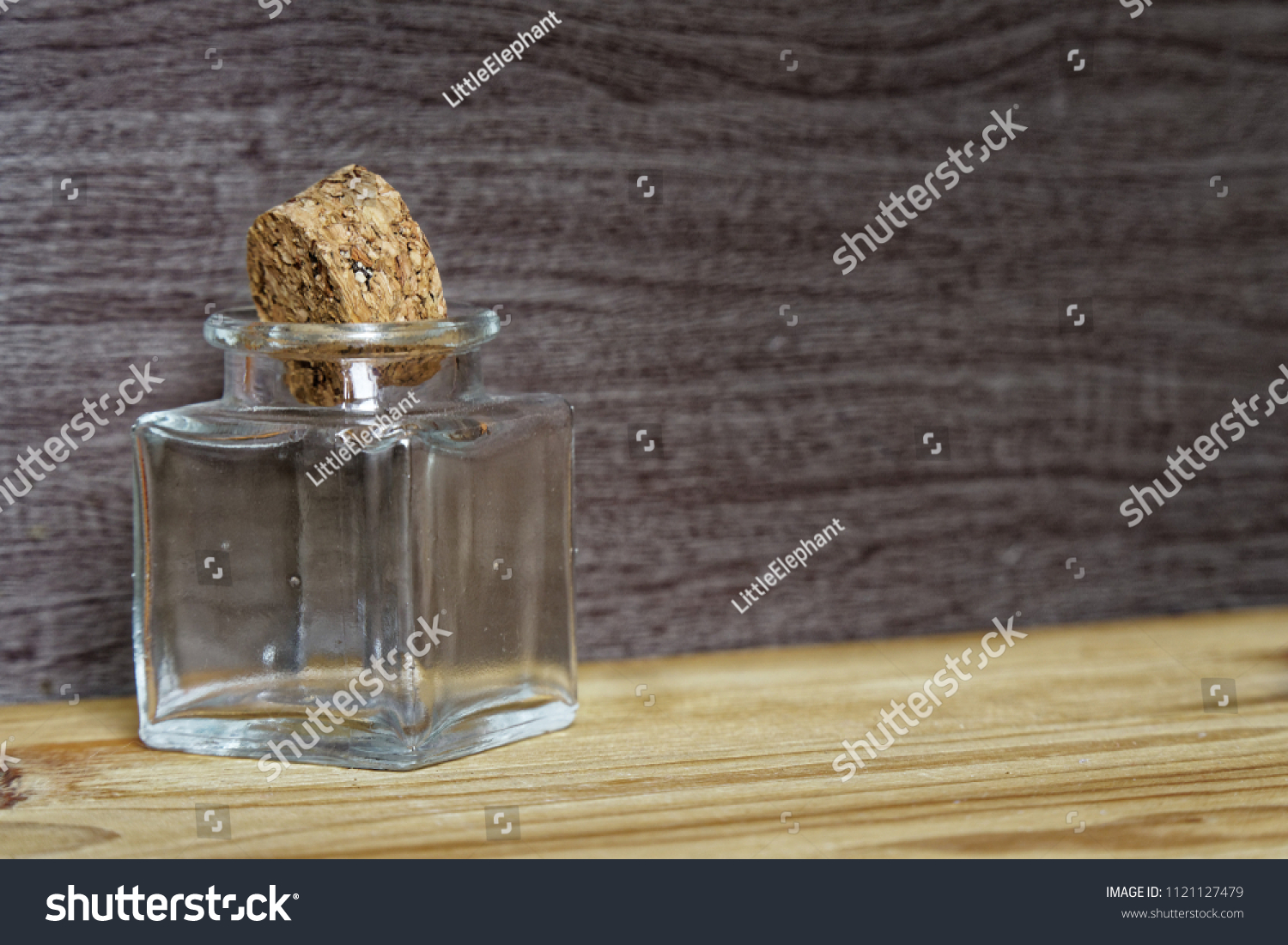 Download Jar Cork On Wooden Table Mockup Stock Photo Edit Now 1121127479