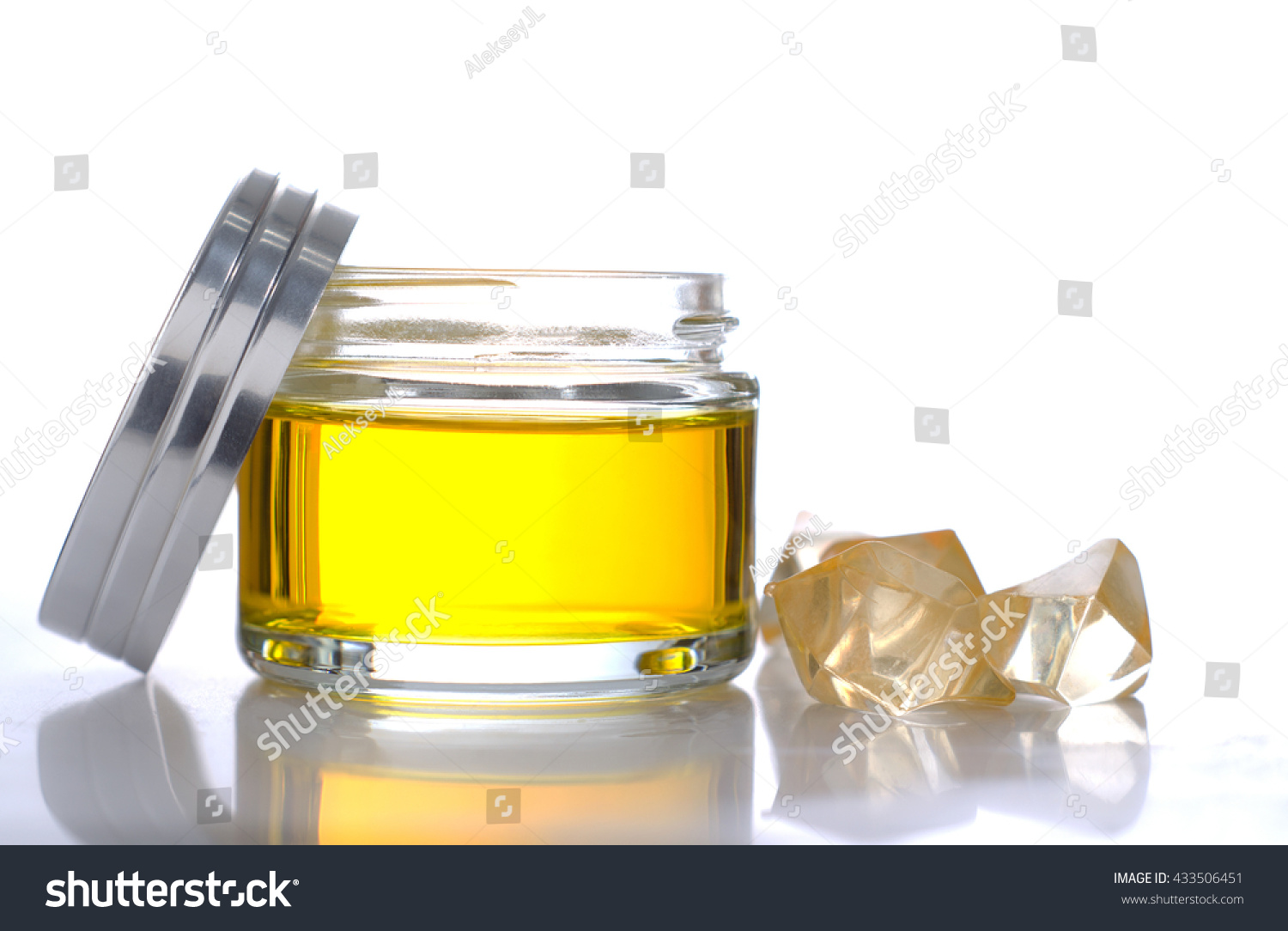 Download Jar Yellow Gel Crystals On White Stock Photo Edit Now 433506451 PSD Mockup Templates