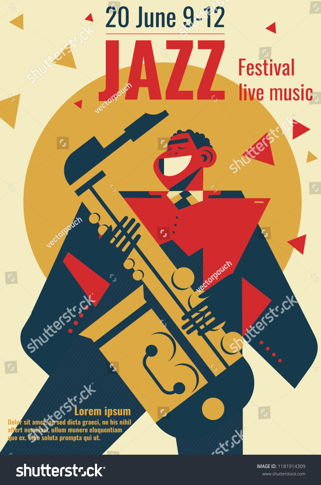 JAZZ DRUMMER Vintage Festival Poster Jazz Music Poster
