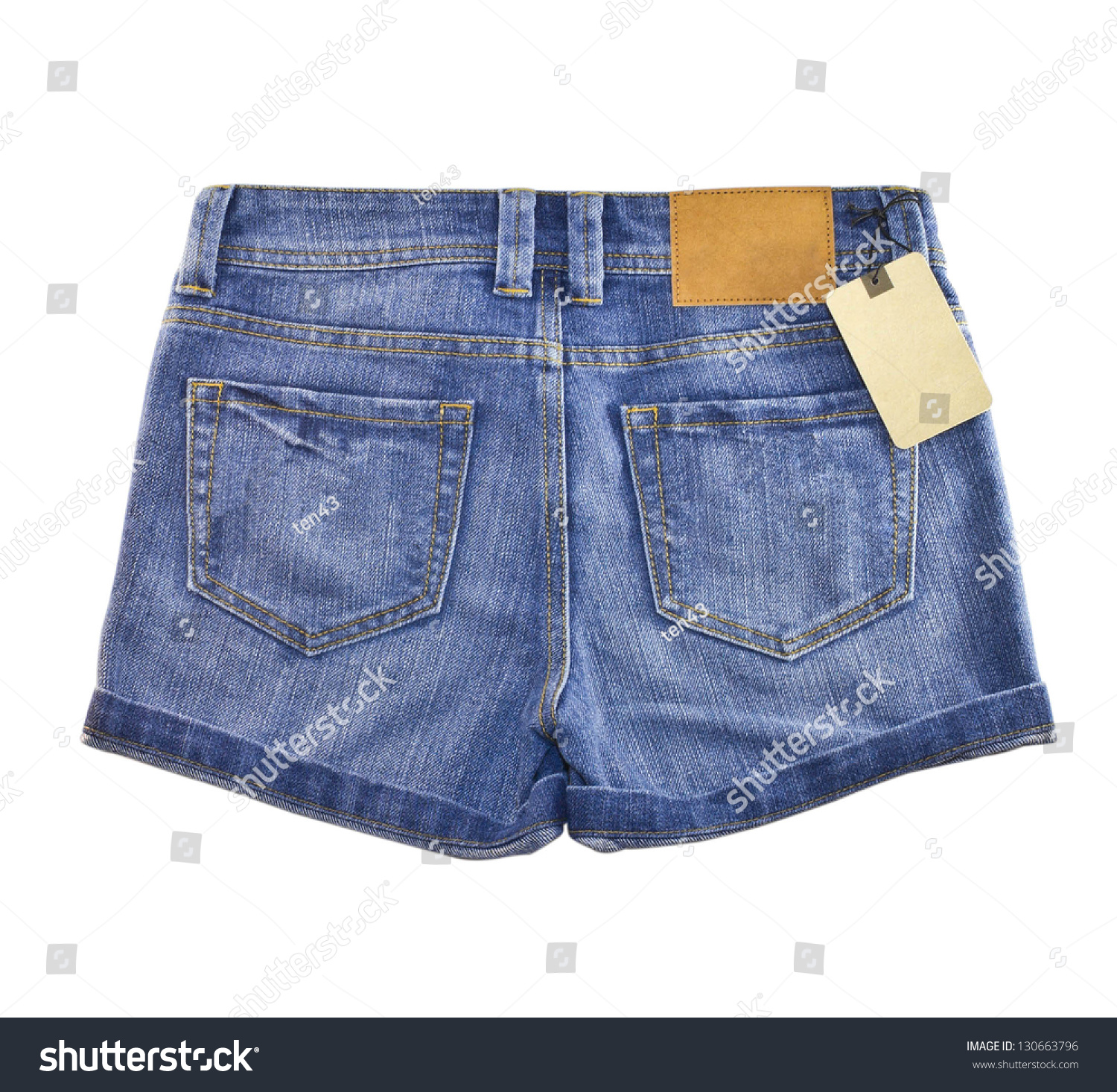 Jean Short Pants Isolate White Background Stock Photo 130663796 ...