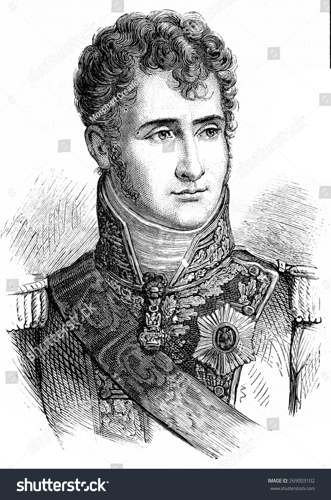 Jerome Bonaparte Vintage Engraved Illustration History Stock ...