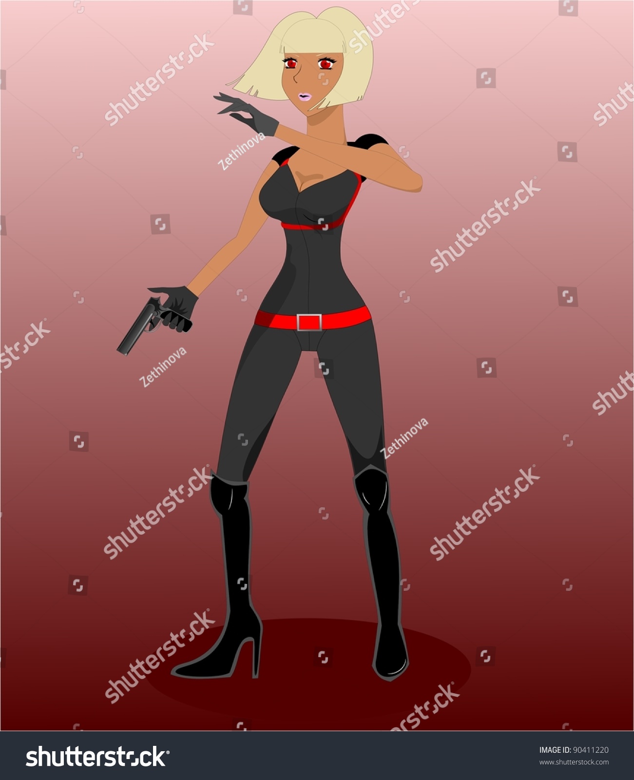 Jessica An Anime Style Spy Girl Or Agent Character. Stock Photo ...