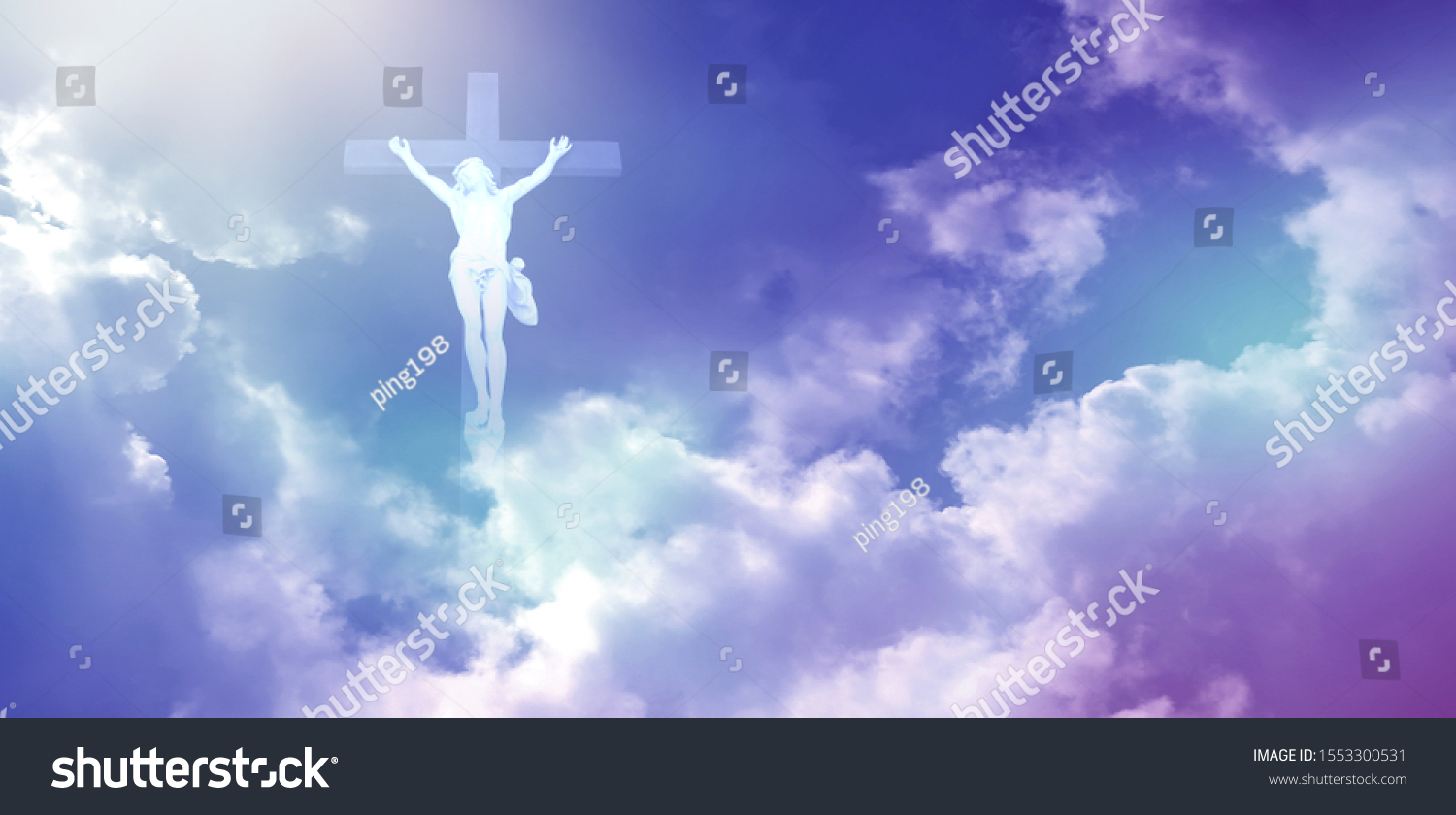 Jesus Appeared Bright Sky Christian Cross Stock Photo Edit Now 1553300531