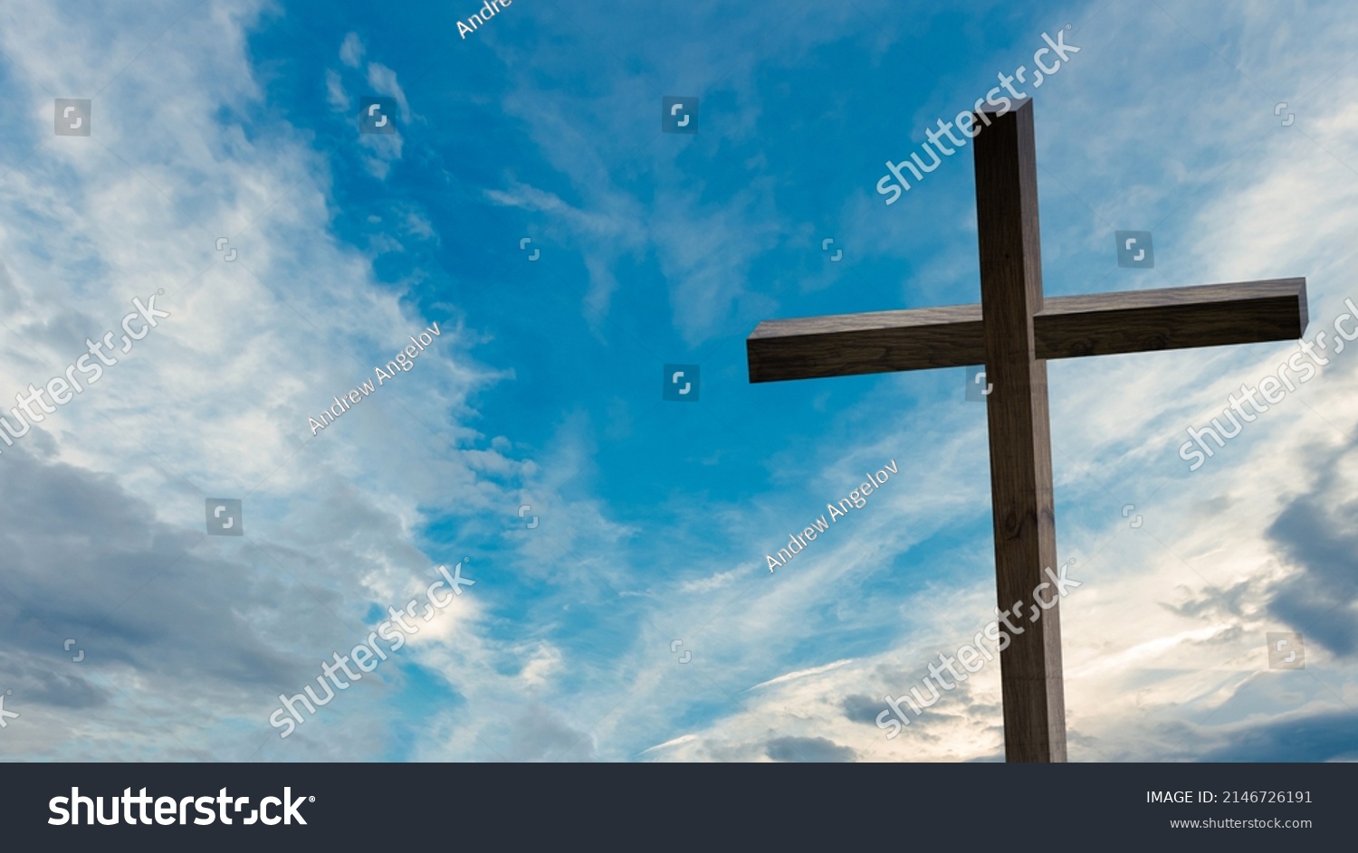 Jesus Christ Cross Easter Resurrection Concept Stock Photo 2146726191