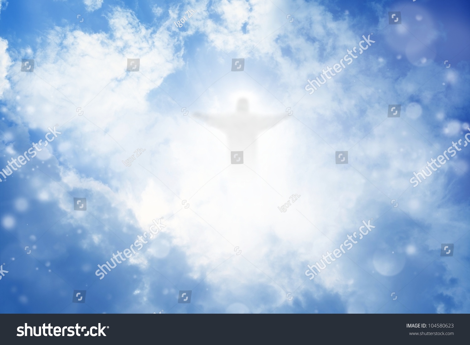 Jesus Christ Blue Sky White Clouds Stock Illustration 104580623 ...