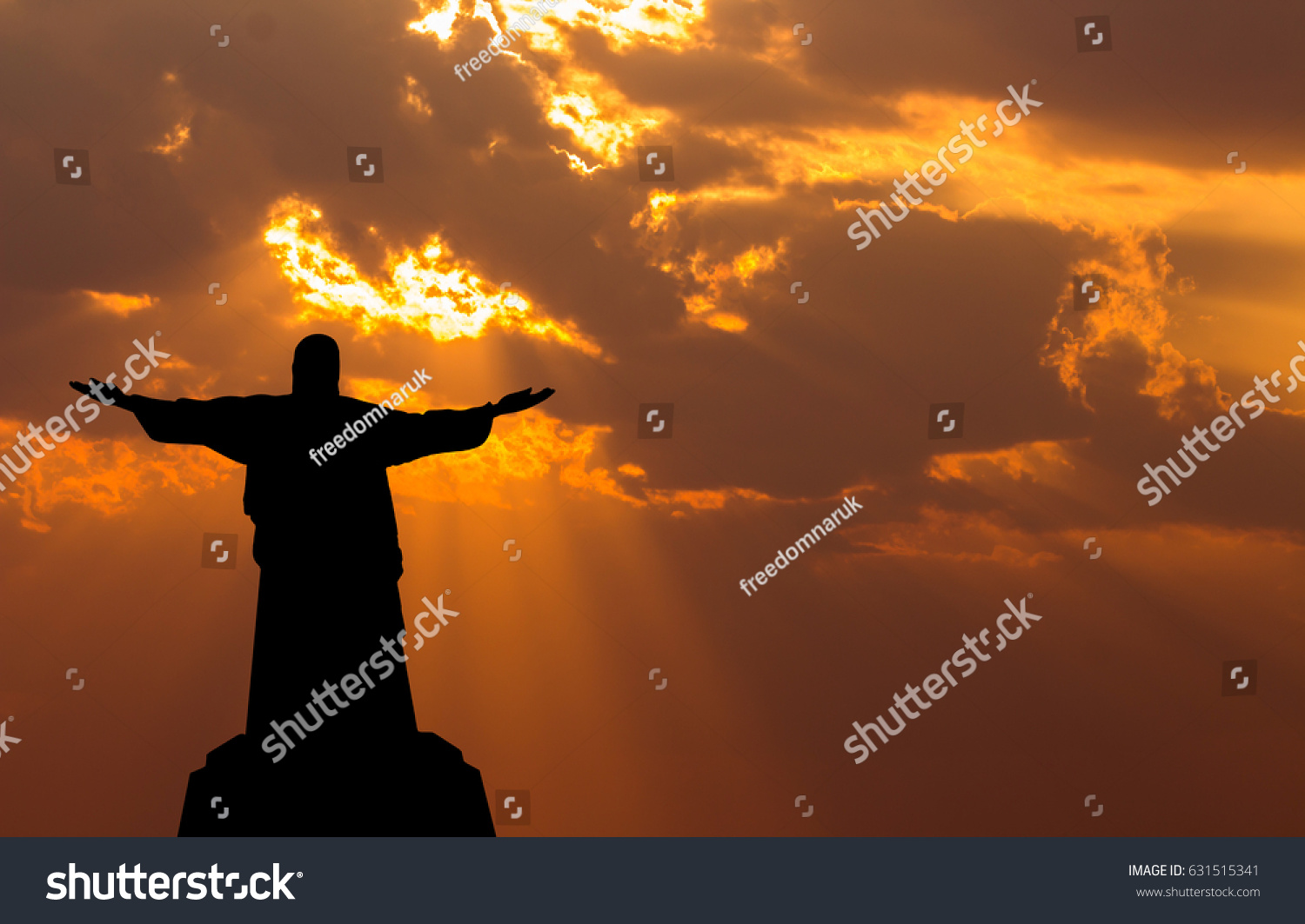 Jesus Christ On Cross Cloud Sunset Stock Photo 631515341 | Shutterstock