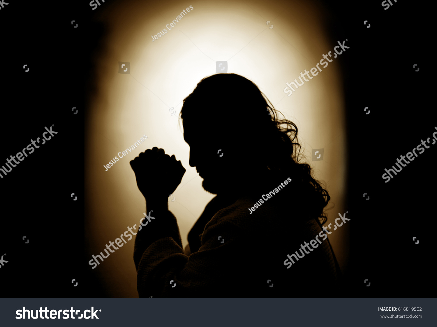 Jesus Christ Praying Night On Mount Stock Photo (Edit Now) 616819502