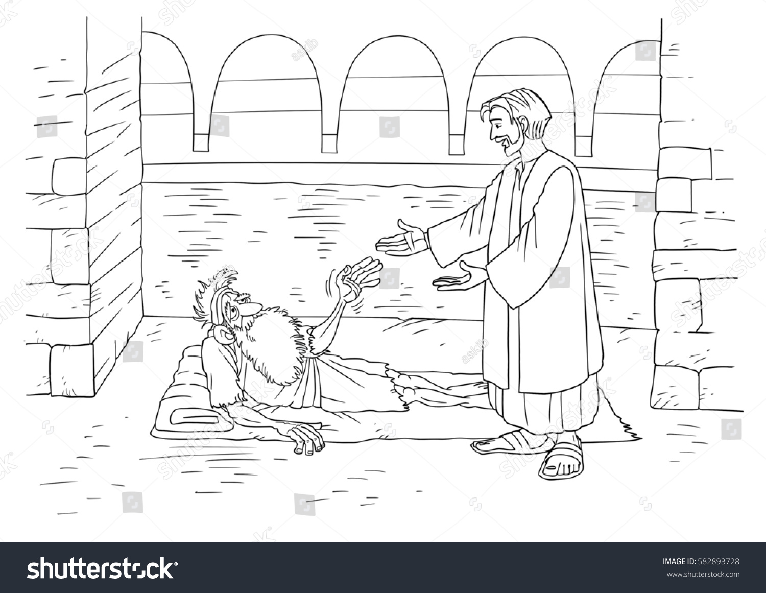 Jesus heals a paralytic at Bethesda