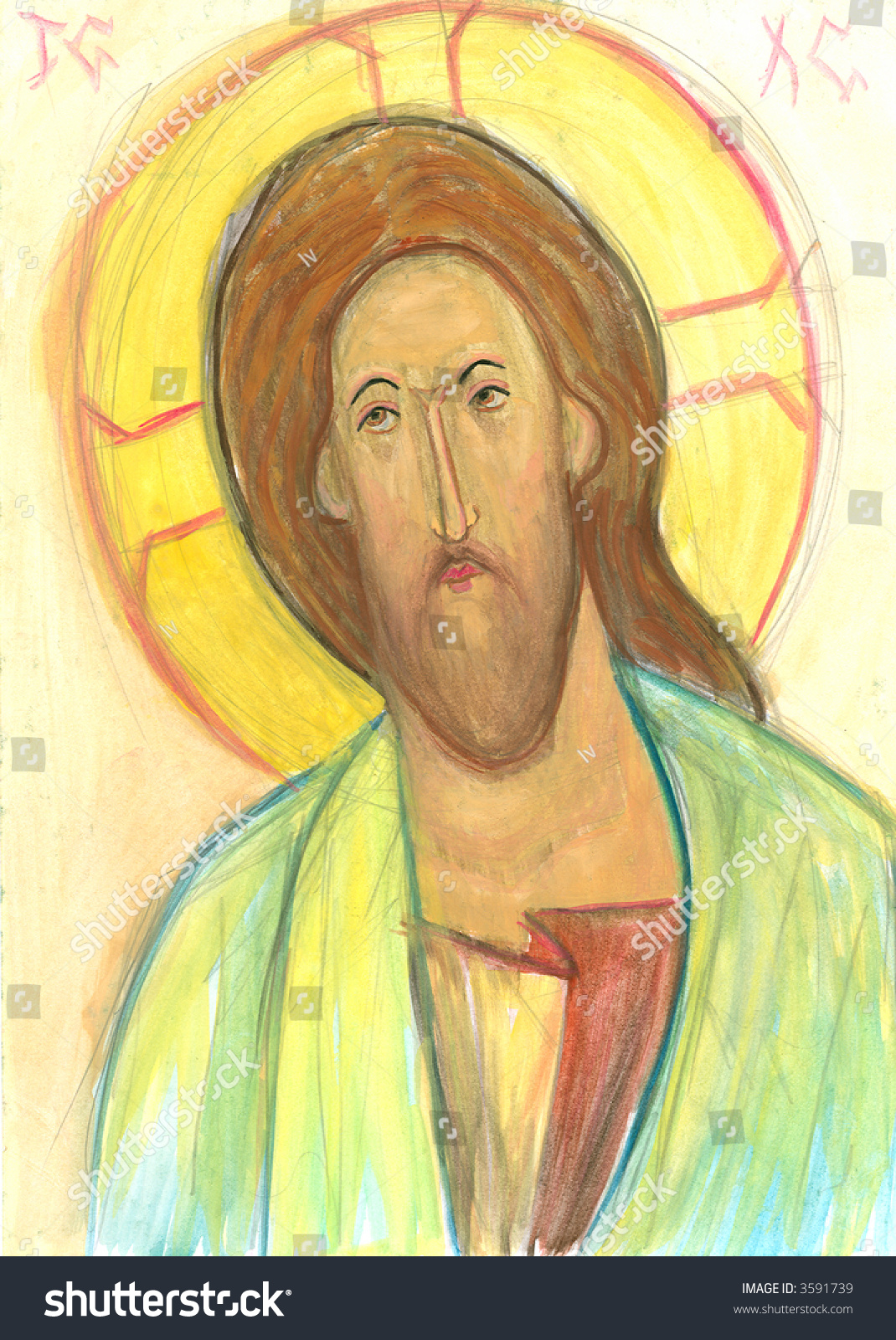 Jesus, Watercolor On The Paper, I Am An Author Stock Photo 3591739 ...