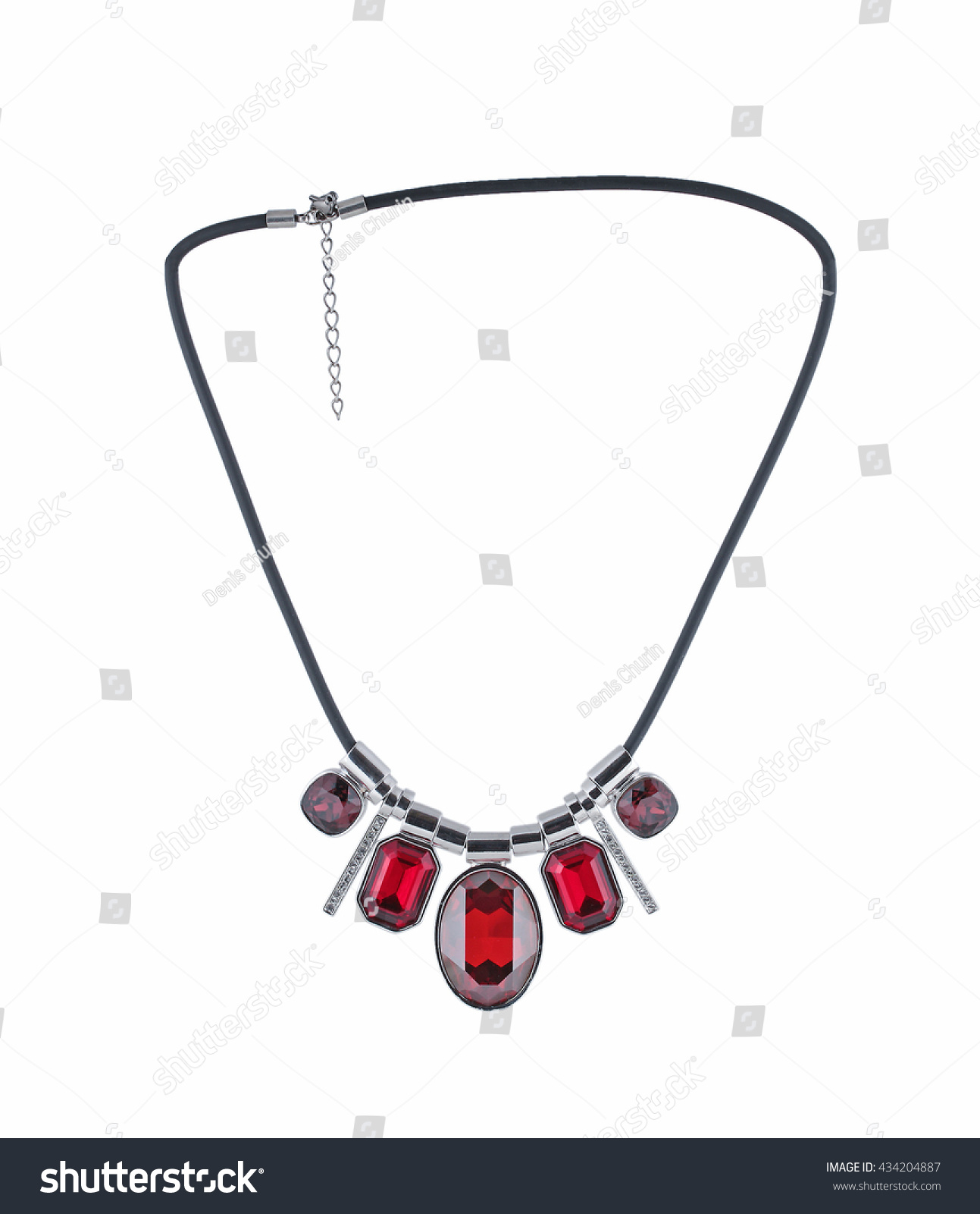 Jewelry Pendant Red Gems Silver On Stock Photo Edit Now 434204887