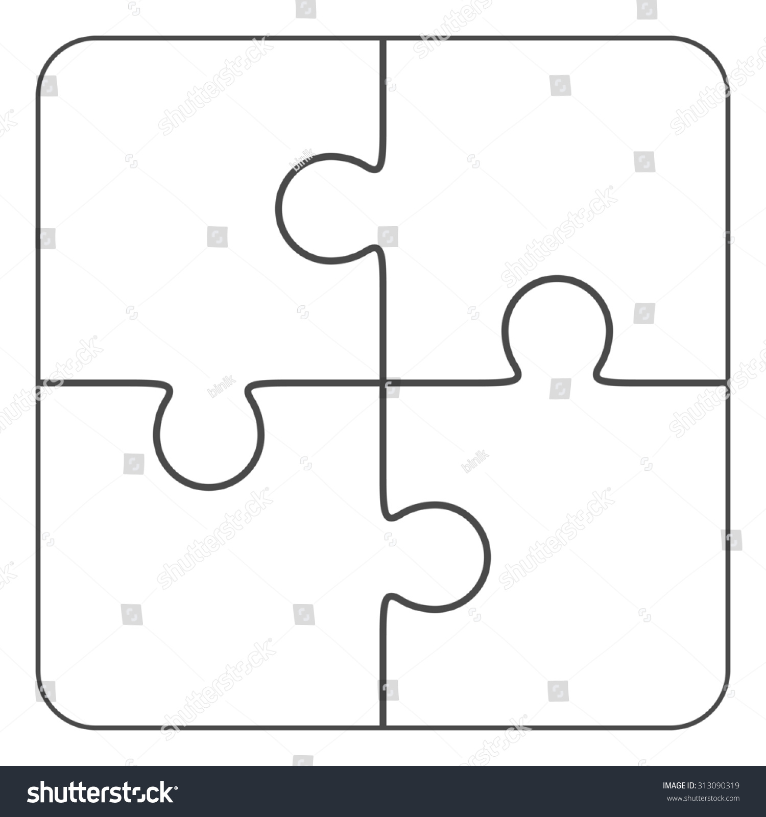 Jigsaw Puzzle Blank Simple Template 211x211 Stock Illustration Inside Blank Jigsaw Piece Template