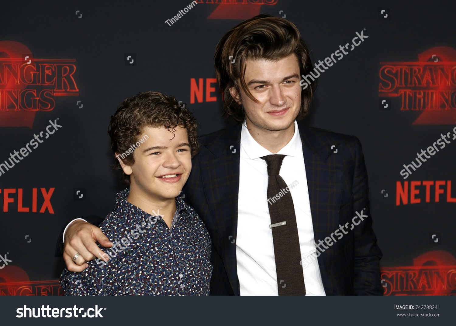 Joe Keery Gaten Matarazzo Netflixs Season Stock Photo 742788241 ...