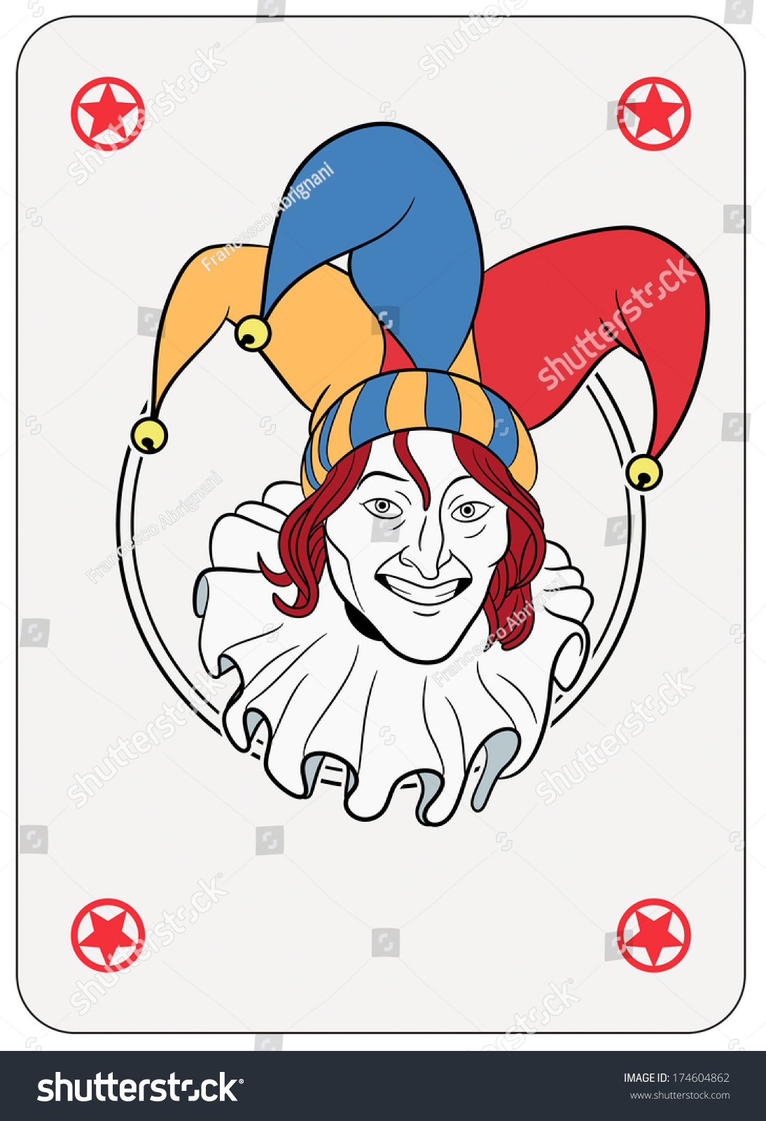 Joker Face Circle Playing Card Stock Illustration 174604862 - Shutterstock