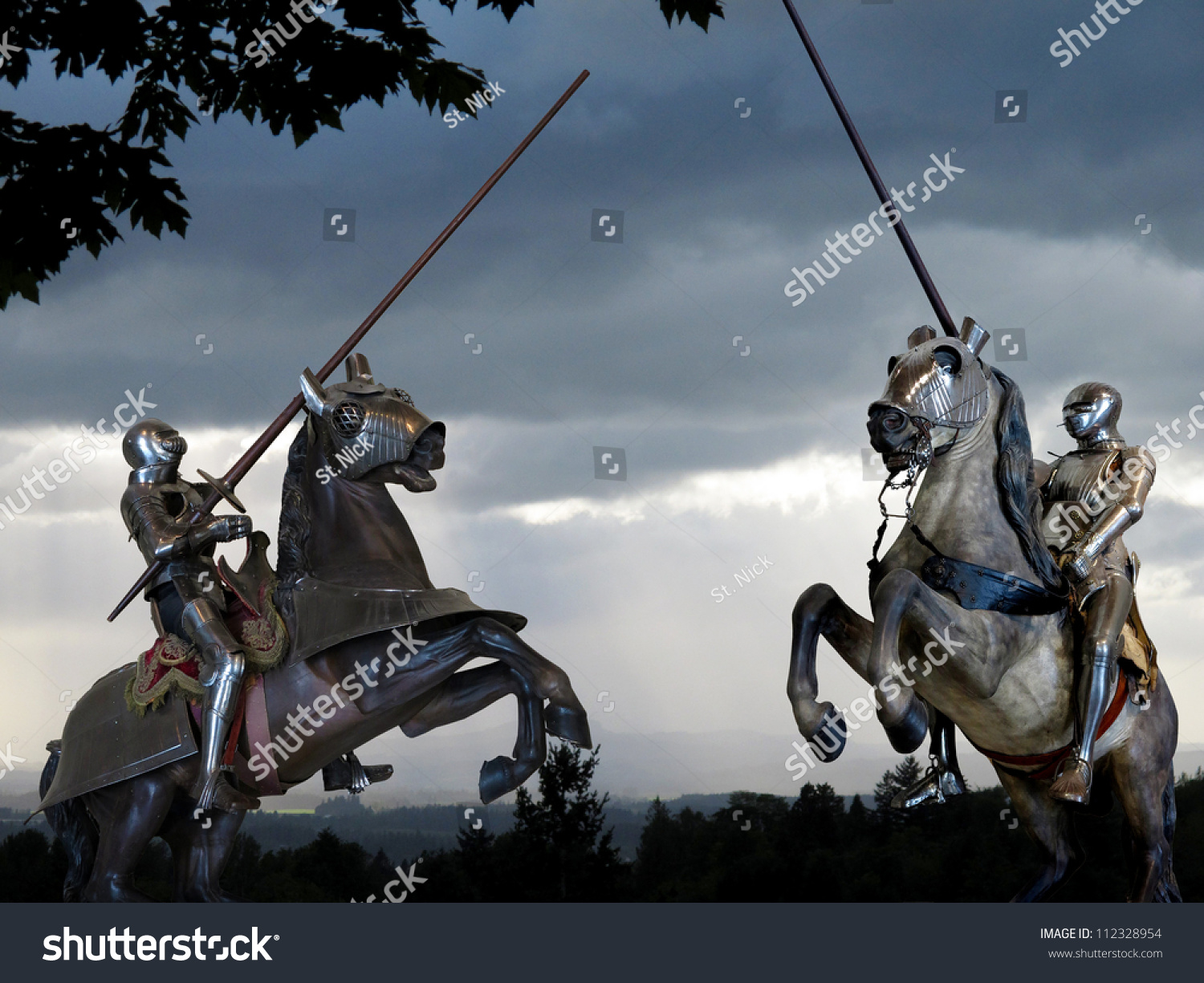 Joust Between Two Knights On Horseback Stock Photo 112328954 : Shutterstock