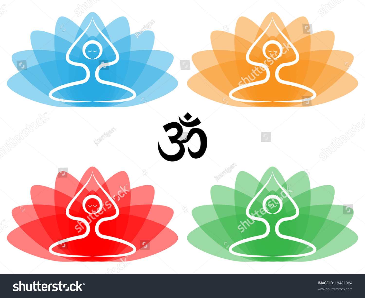 Jpeg Illustration Yoga Pose Lotus Flowers Stock Illustration 18481084 ...