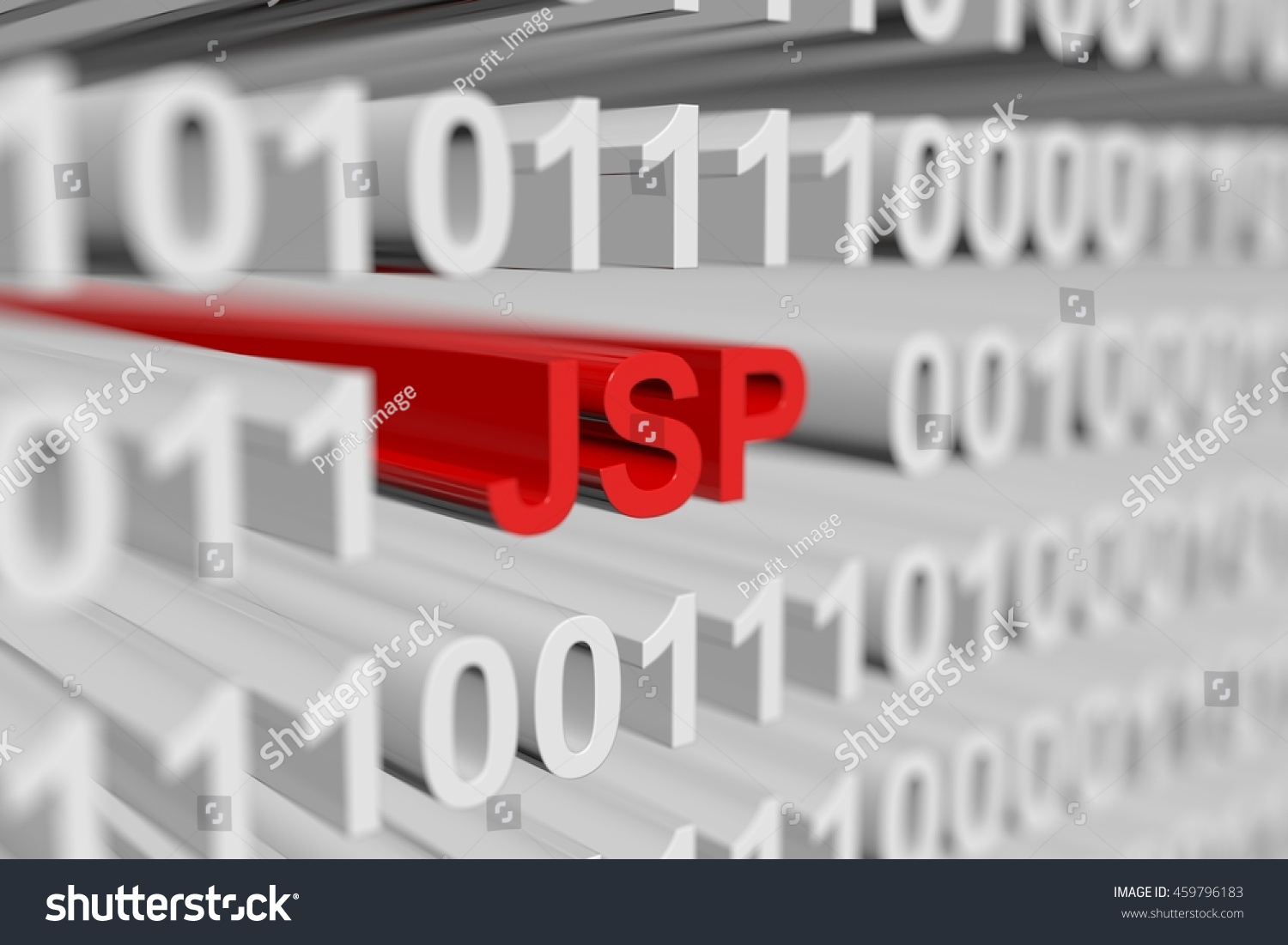 Jsp Binary Code Blurred Background 3d Stock Illustration 459796183