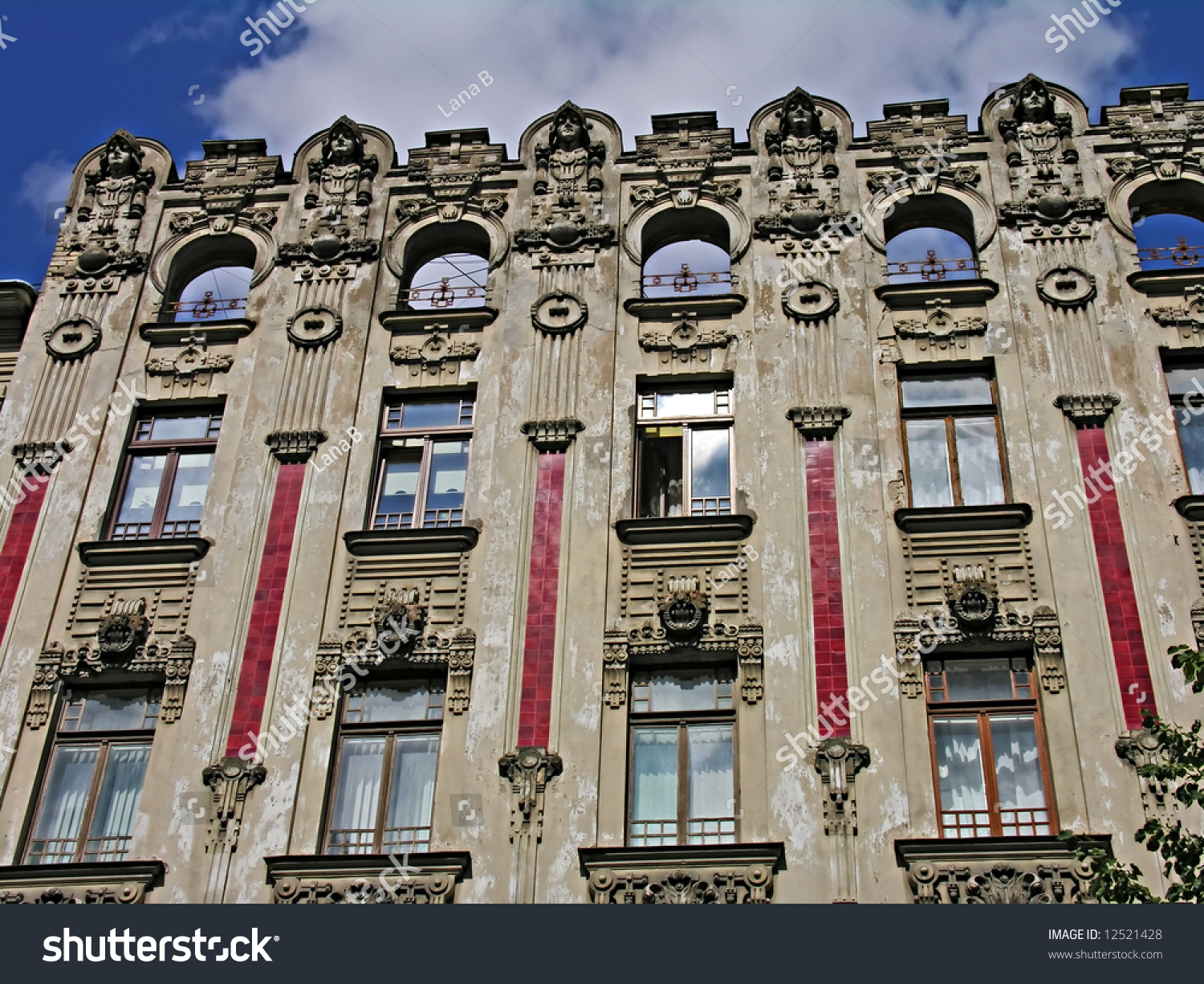 Jugendstil Art Nouveau Riga Latvia Alberta Stock Photo 12521428 ...