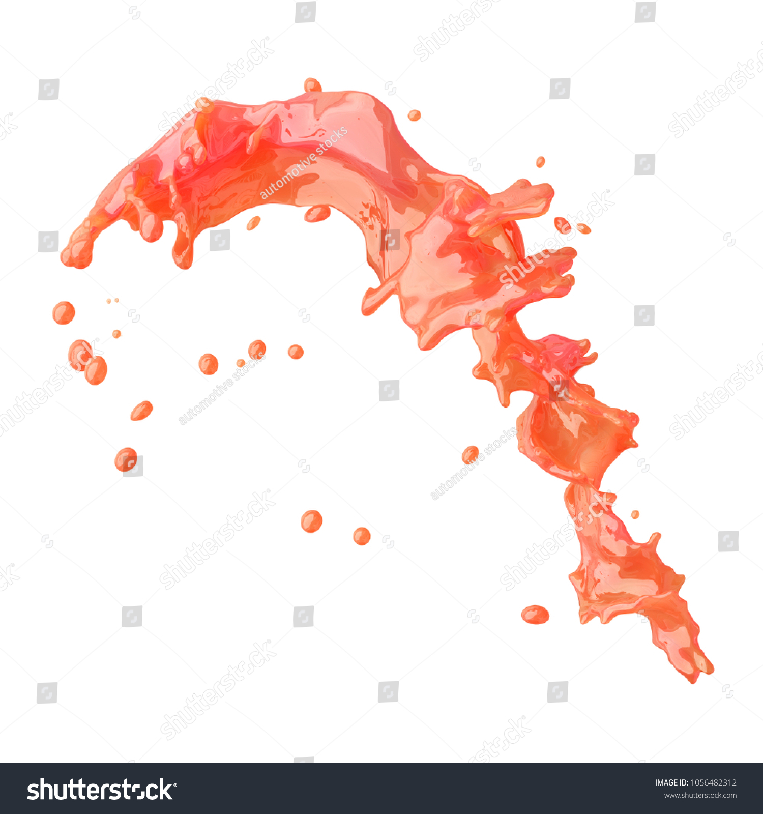 Juice Splash Isolated On White Background Stock Illustration 1056482312 ...