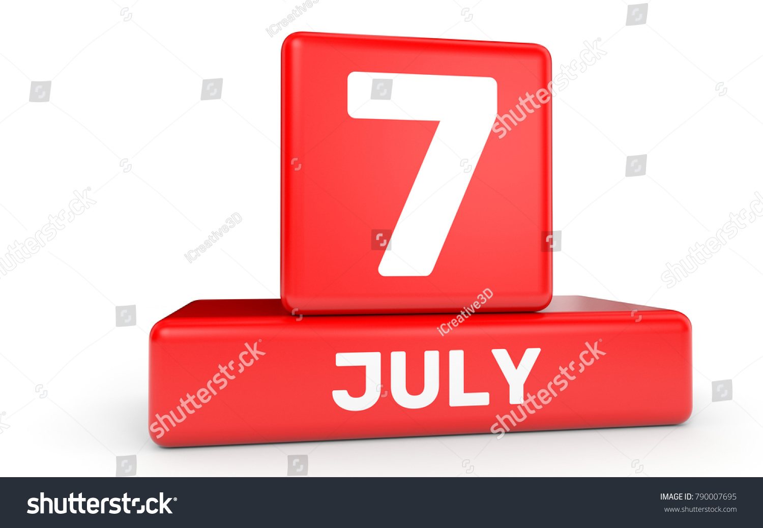 July 7 Calendar On White Background Stock Illustration 790007695