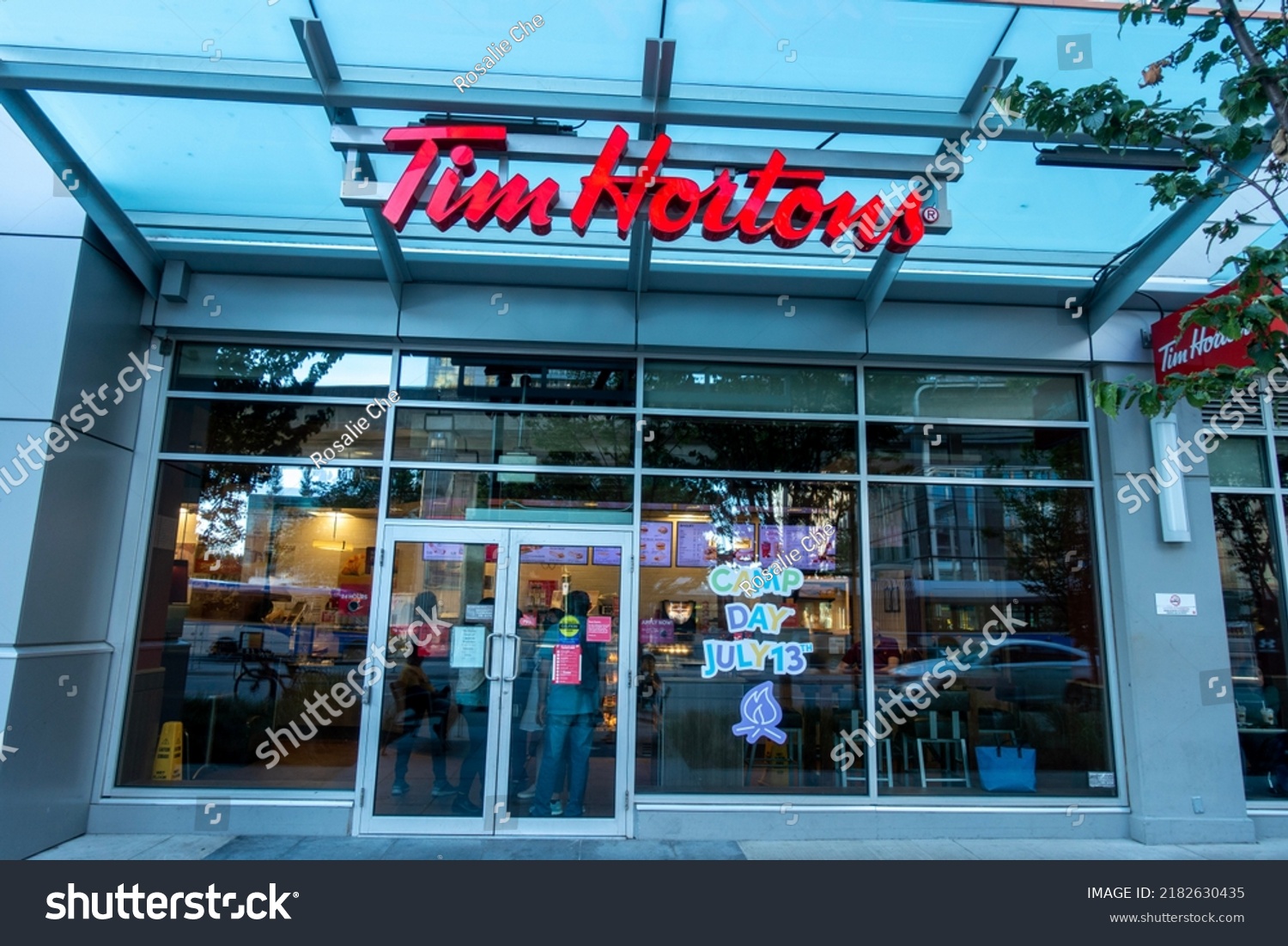 July 25 2022 Tim Hortons Store Stock Photo 2182630435 Shutterstock   Stock Photo July Tim Hortons Store Entrance In Metrotown Burnaby Bc Canada 2182630435 