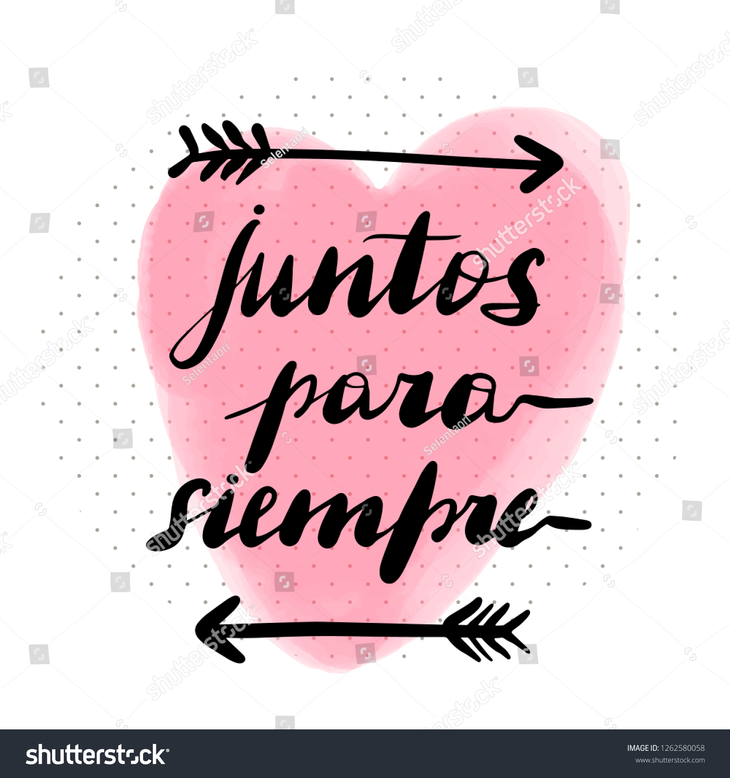 Juntos Para Siempre Hand Lettering Translation Stock Illustration Juntos Para Siempre Hand Lettering Translation Stock Illustration