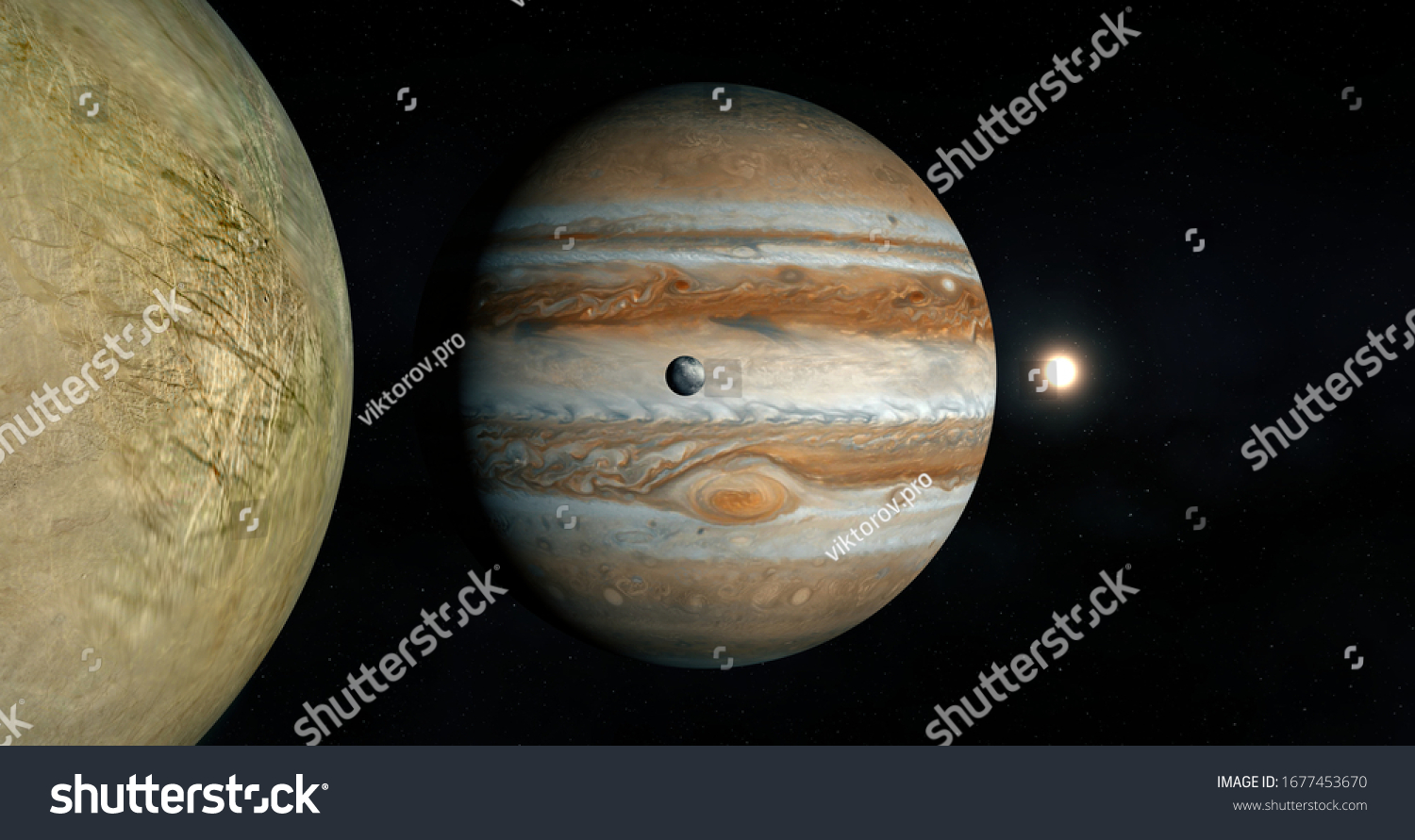 Jupiter Satellite Planets Solar System Space Stock Illustration 1677453670