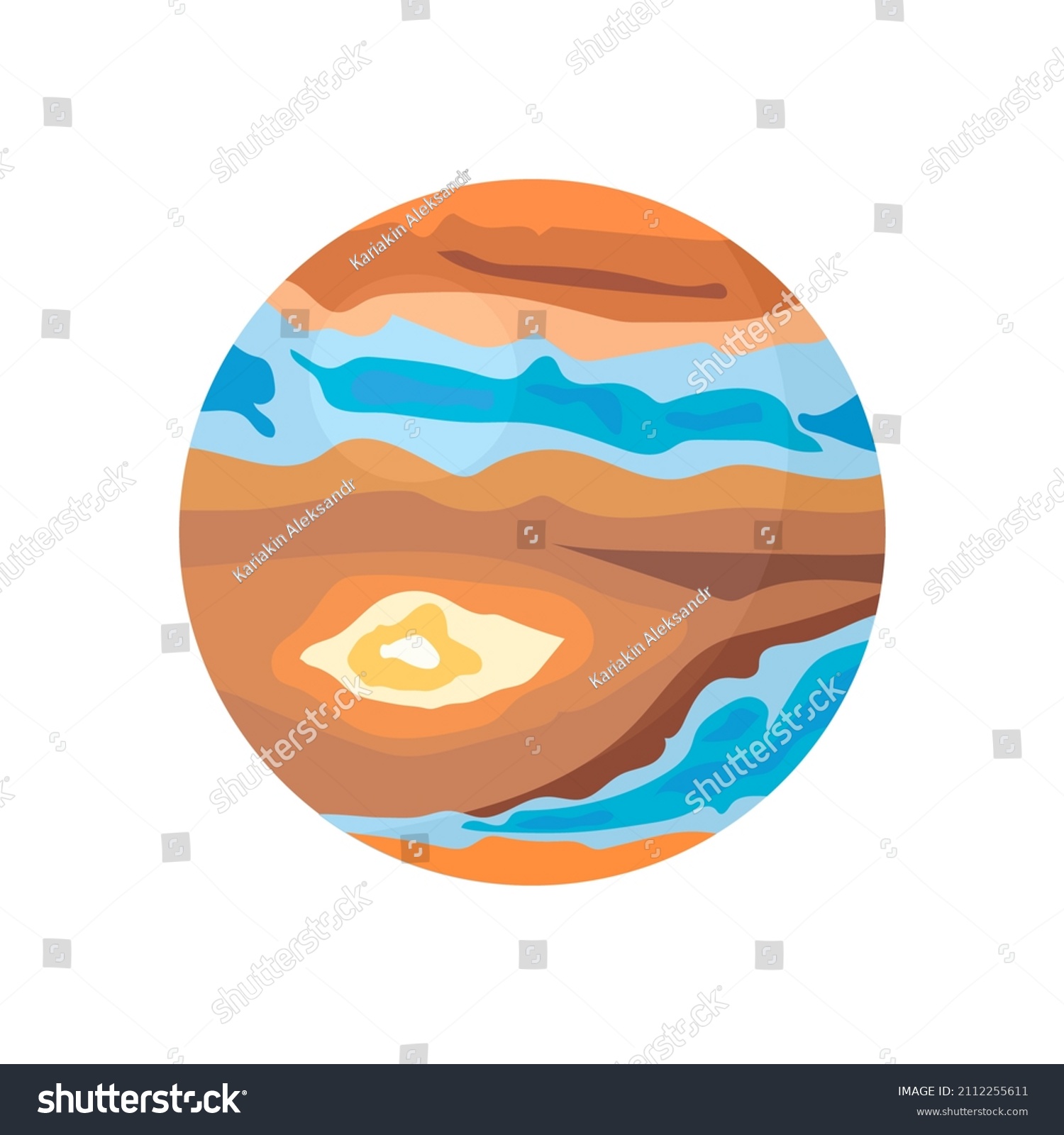 Jupiter Planet Drawing On White Background Stock Illustration ...