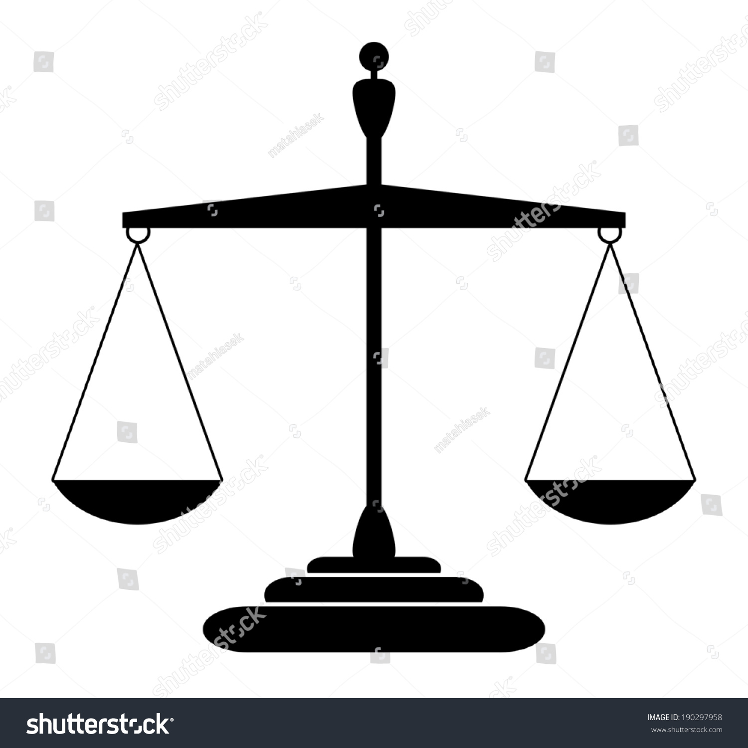 Justice Scales Silhouette Balanced Justice Scales Stock Illustration ...