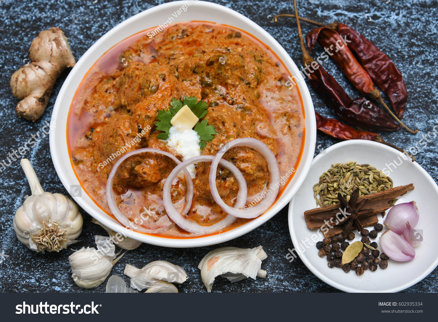 Kadai Chicken Karahi Currytikka Masalakorma Ingredients Food And Drink Stock Image